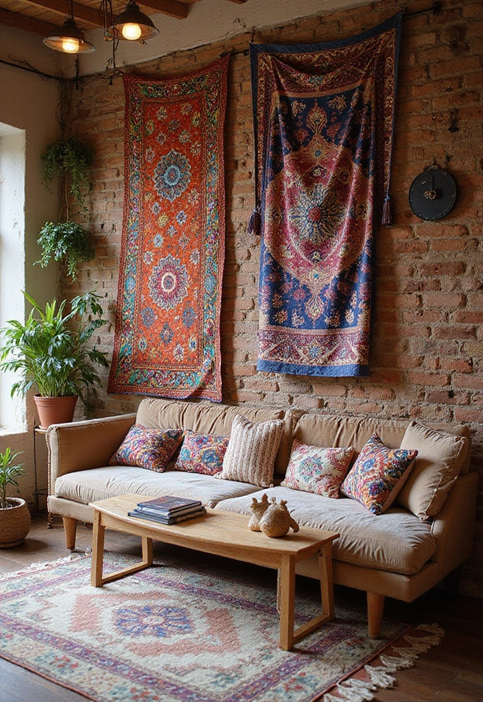18 Boho Accent Wall Ideas That'll Bring a Cozy Vibe to Your Bedroom (You'll Want to Copy #7!) - 4. Fabric Wall Hangings