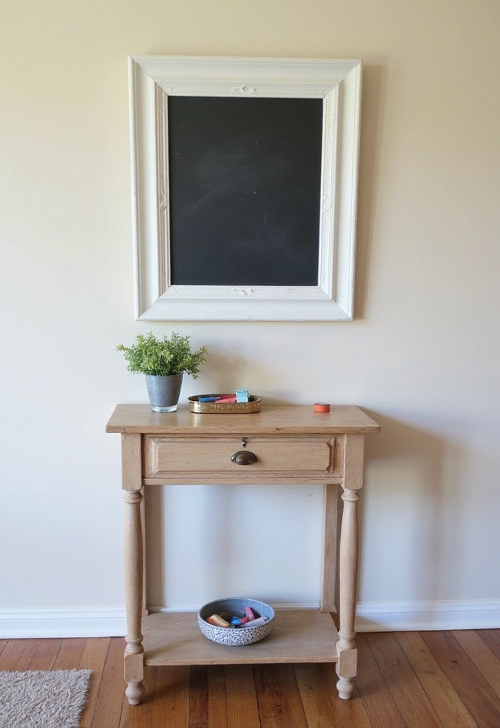 18 DIY Entryway Mirror Ideas That'll Make Your Guests Go WOW! - 9. Fun and Functional Chalkboard Mirror