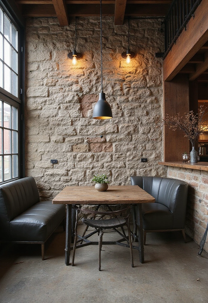 18 Luxury Stone Wall Ideas That Will Make Your Home Feel Like a Million Bucks! - 12. Industrial Chic with Rough Stone