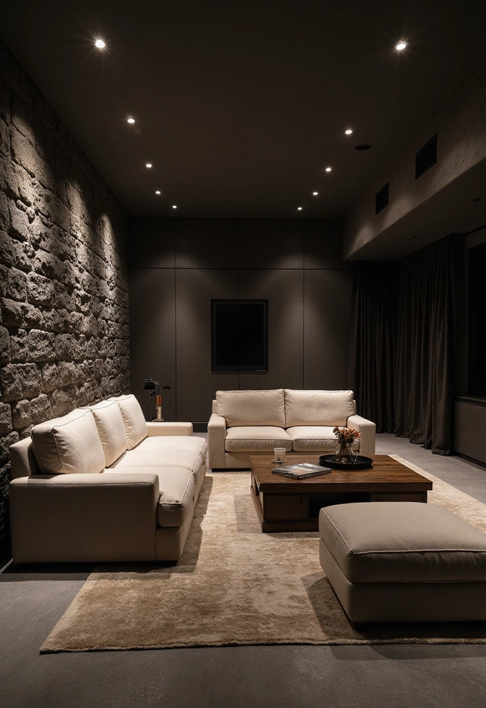 18 Luxury Stone Wall Ideas That Will Make Your Home Feel Like a Million Bucks! - 3. Dramatic Contrast with Dark Stone