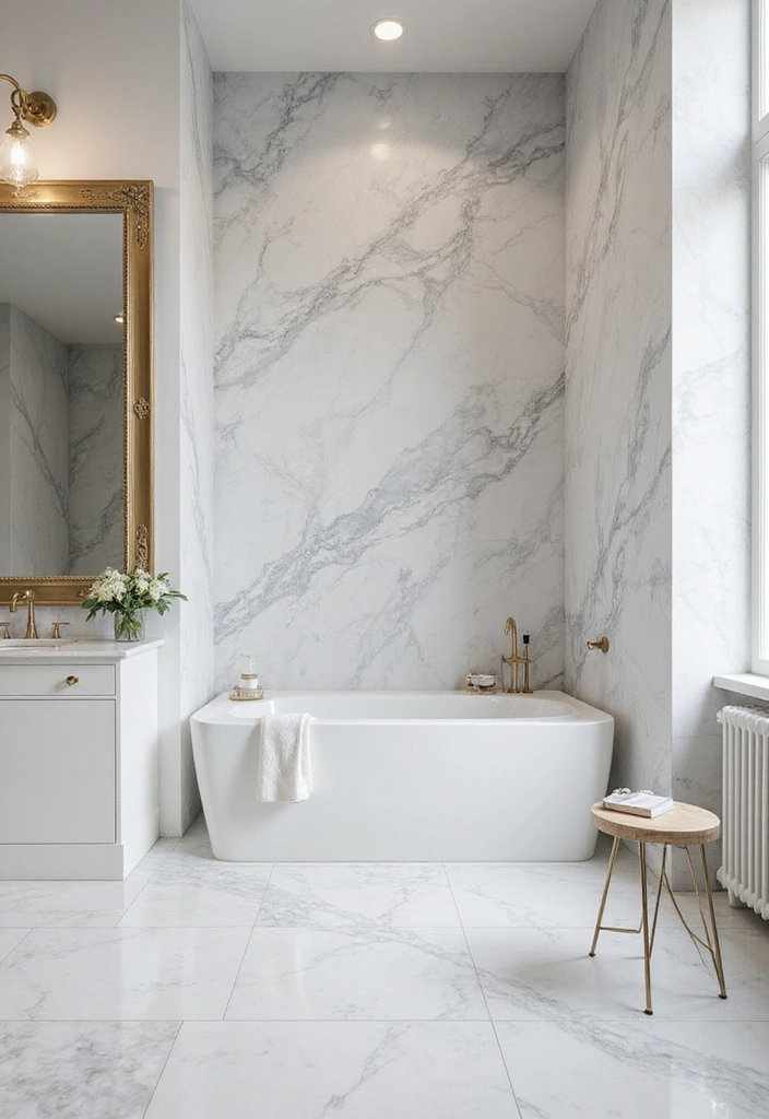 18 Luxury Stone Wall Ideas That Will Make Your Home Feel Like a Million Bucks! - 4. Elegant Marble Statement Walls