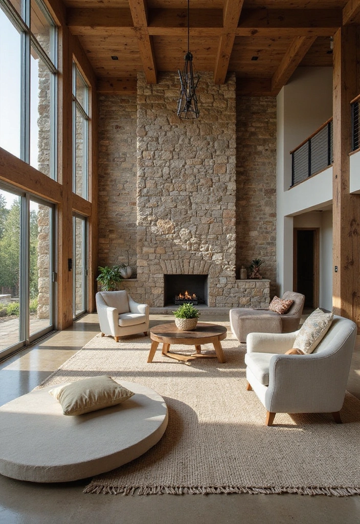 18 Luxury Stone Wall Ideas That Will Make Your Home Feel Like a Million Bucks! - 5. Textured Stone in Open Spaces