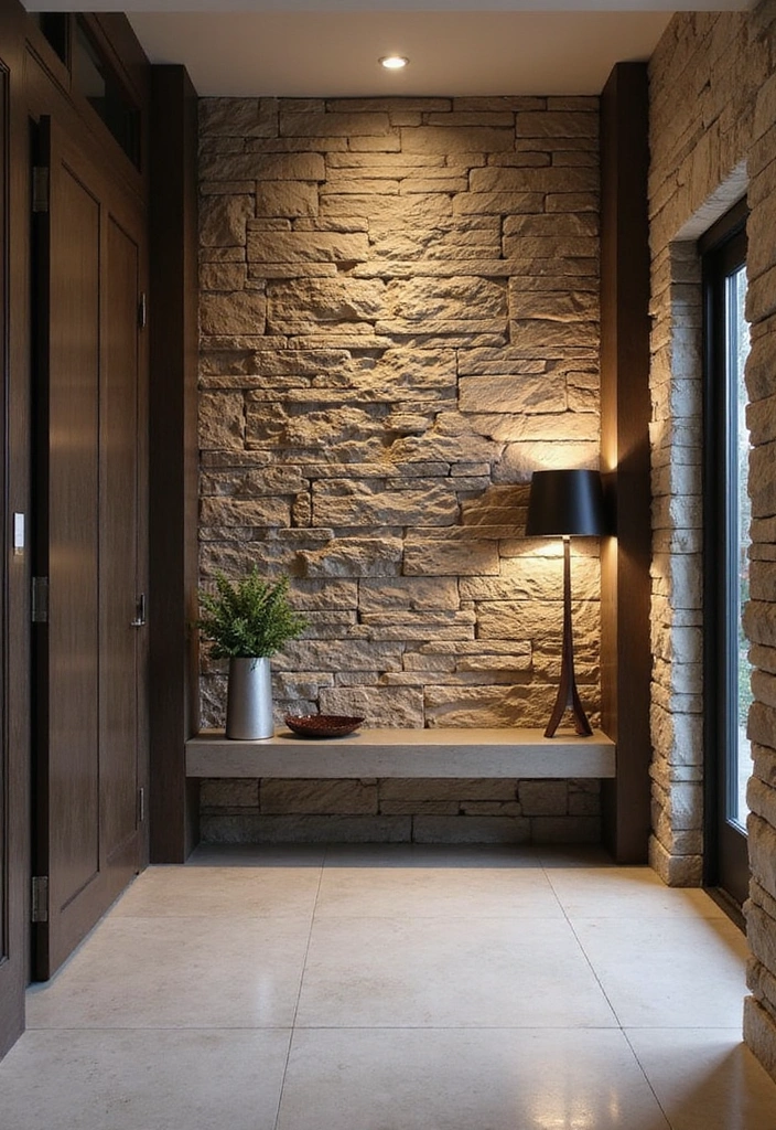 18 Luxury Stone Wall Ideas That Will Make Your Home Feel Like a Million Bucks! - 9. Bold Statement with Stacked Stone