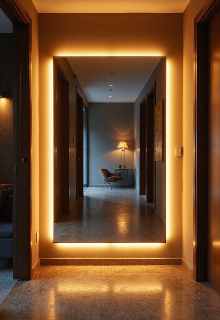 18 Modern Entryway Mirror Designs That Are Totally Instagrammable (Don’t Miss #6!) - 12. Backlit Mirrors