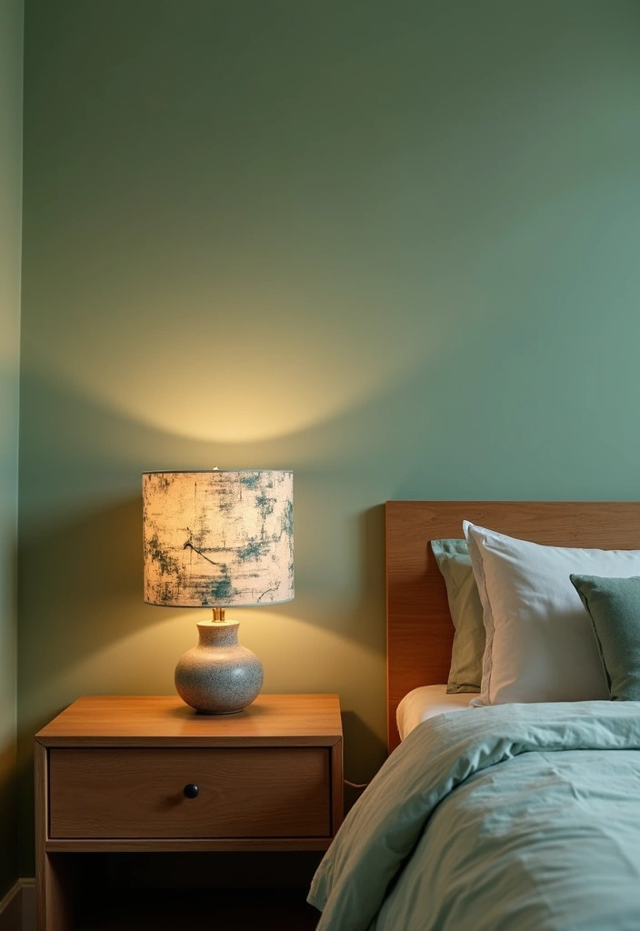 18 Sage Green Bedroom Lighting Ideas That'll Set the Perfect Mood (Don't Miss #5!) - 10. Artistic Table Lamps