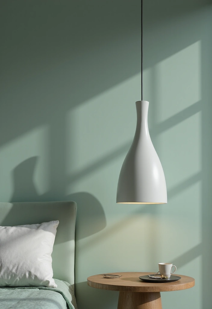 18 Sage Green Bedroom Lighting Ideas That'll Set the Perfect Mood (Don't Miss #5!) - 13. Minimalistic Lighting
