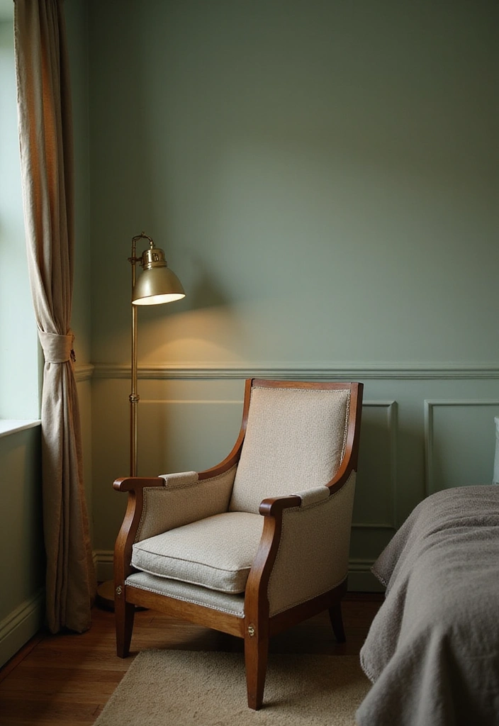 18 Sage Green Bedroom Lighting Ideas That'll Set the Perfect Mood (Don't Miss #5!) - 6. Vintage Floor Lamps