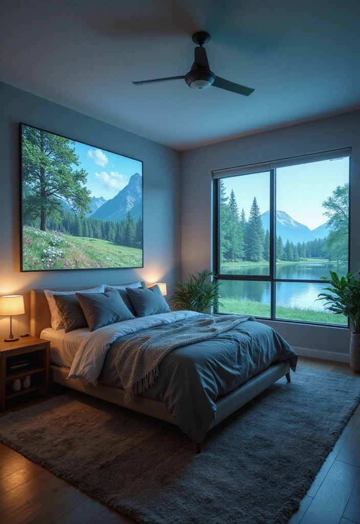 19 Artistic Bedroom Accent Wall Ideas That Showcase Your Unique Style and Personality! - 19. Interactive Projection Walls
