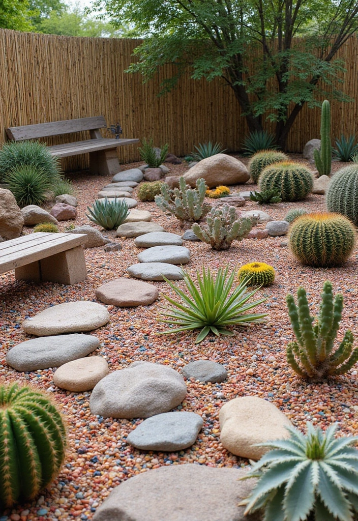 19 Beautiful Low-Maintenance Rock Garden Ideas for Busy Homeowners (You’ll Want #6!) - 1. The Desert Oasis Rock Garden