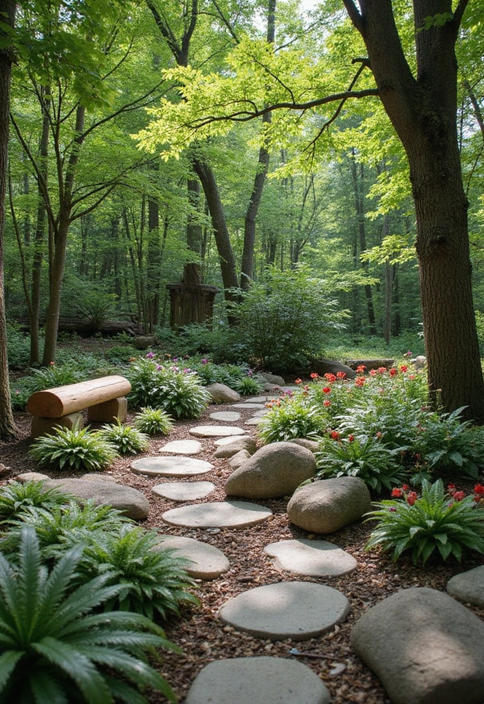 19 Beautiful Low-Maintenance Rock Garden Ideas for Busy Homeowners (You’ll Want #6!) - 10. Woodland Charm