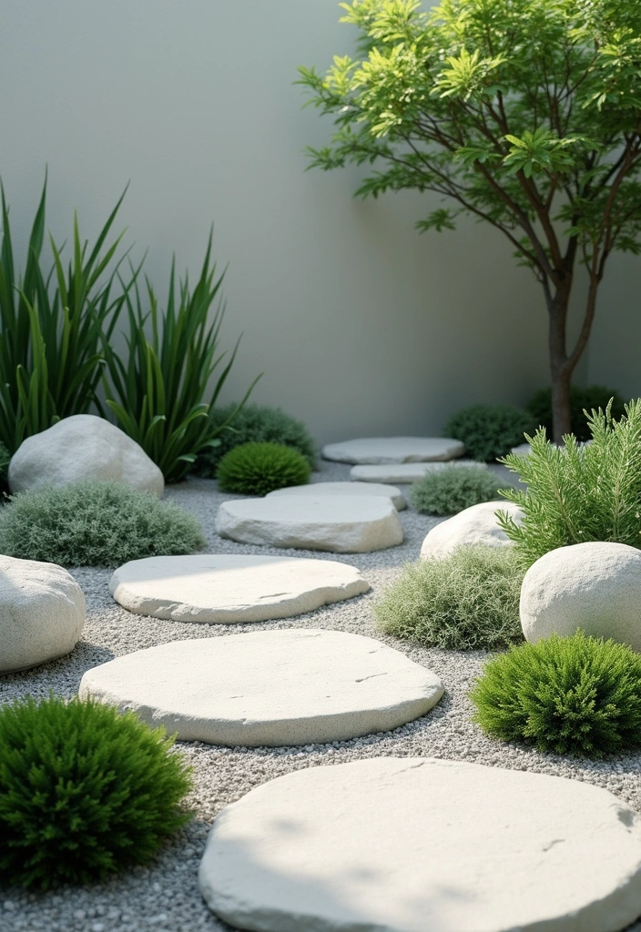 19 Beautiful Low-Maintenance Rock Garden Ideas for Busy Homeowners (You’ll Want #6!) - 17. Monochromatic Magic