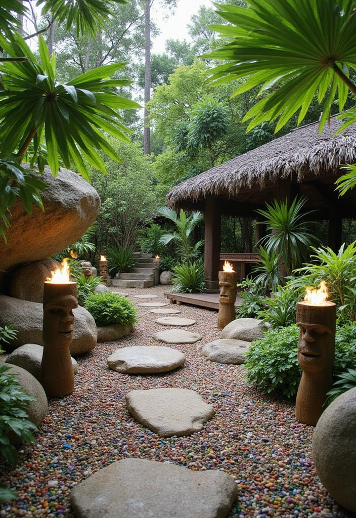 19 Beautiful Low-Maintenance Rock Garden Ideas for Busy Homeowners (You’ll Want #6!) - 9. Tropical Vibes