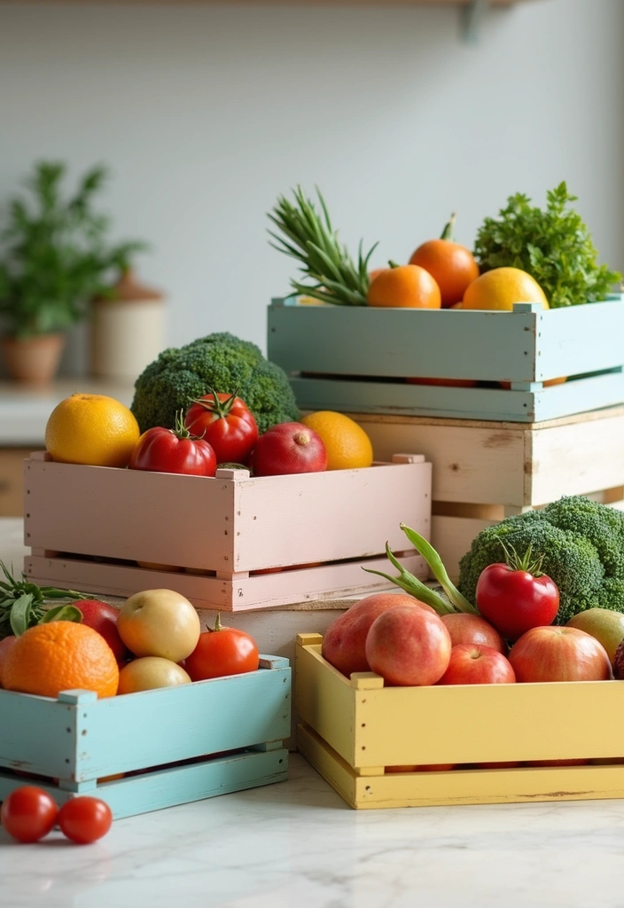 19 DIY Homemade Storage Solutions for Fruits and Vegetables (You Can Make Today!) - 1. Stackable Wooden Crates