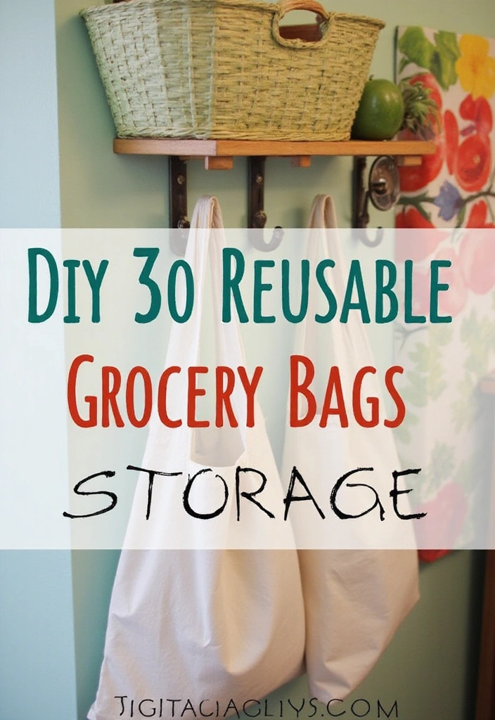 19 DIY Homemade Storage Solutions for Fruits and Vegetables (You Can Make Today!) - 15. Reusable Grocery Bag Storage