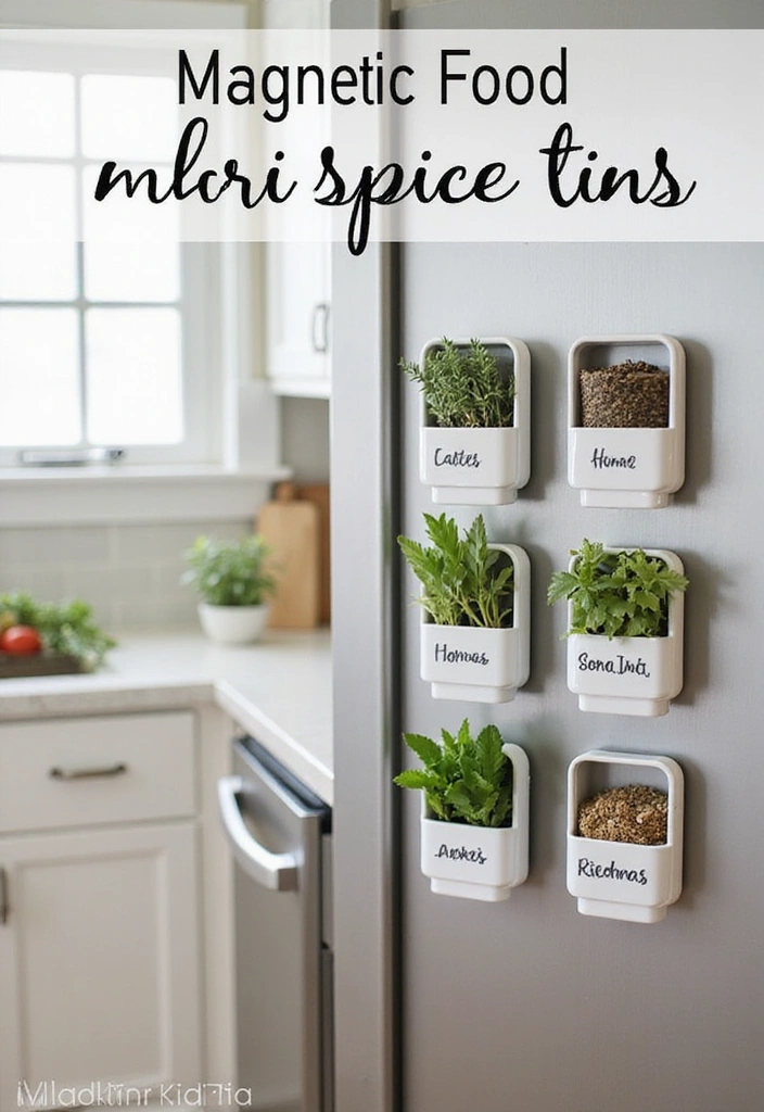 19 DIY Homemade Storage Solutions for Fruits and Vegetables (You Can Make Today!) - 9. Magnetic Spice Tins for Herbs