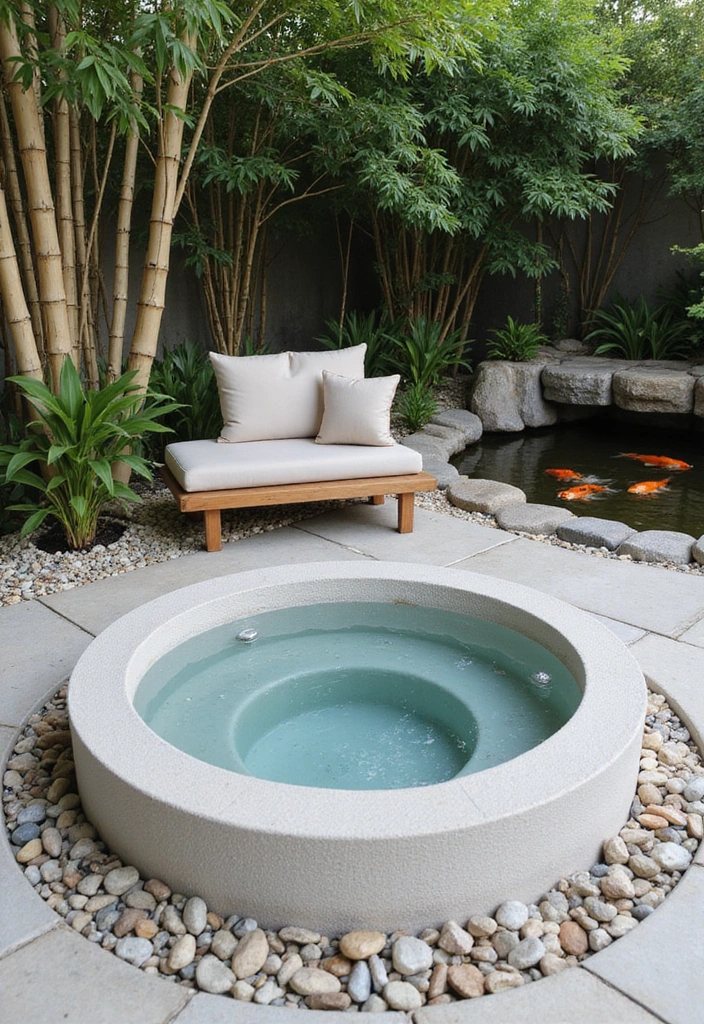 19 Modern Hot Tub Patios That Redefine Outdoor Luxury! - 1. Minimalist Zen Retreat