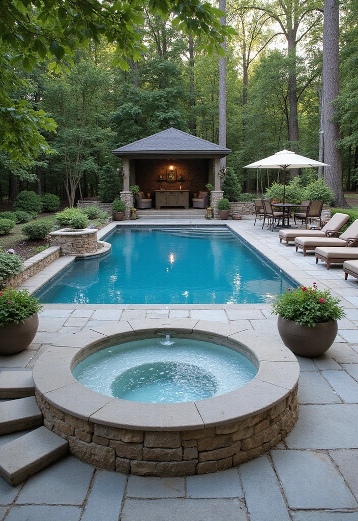 19 Modern Hot Tub Patios That Redefine Outdoor Luxury! - 15. Poolside Paradise
