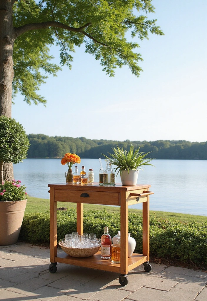 19 Stylish Lake House Furniture Ideas That are Both Functional and Fabulous! - 7. Nautical-Inspired Bar Carts