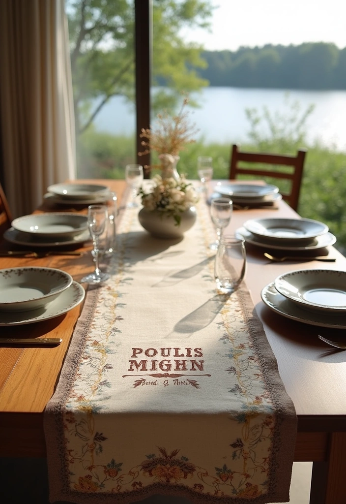 20 Easy DIY Lake House Decor Projects That'll Add a Personal Touch (You Won't Believe #10!) - 13. Personalized Table Runner