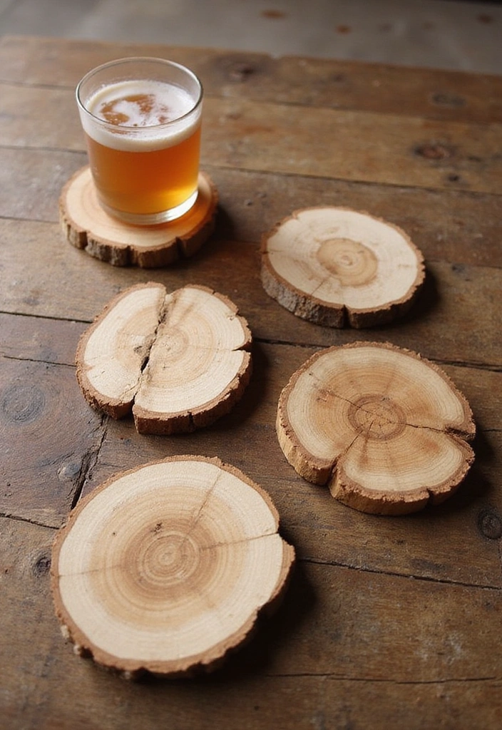20 Easy DIY Lake House Decor Projects That'll Add a Personal Touch (You Won't Believe #10!) - 15. Decorative Driftwood Coasters