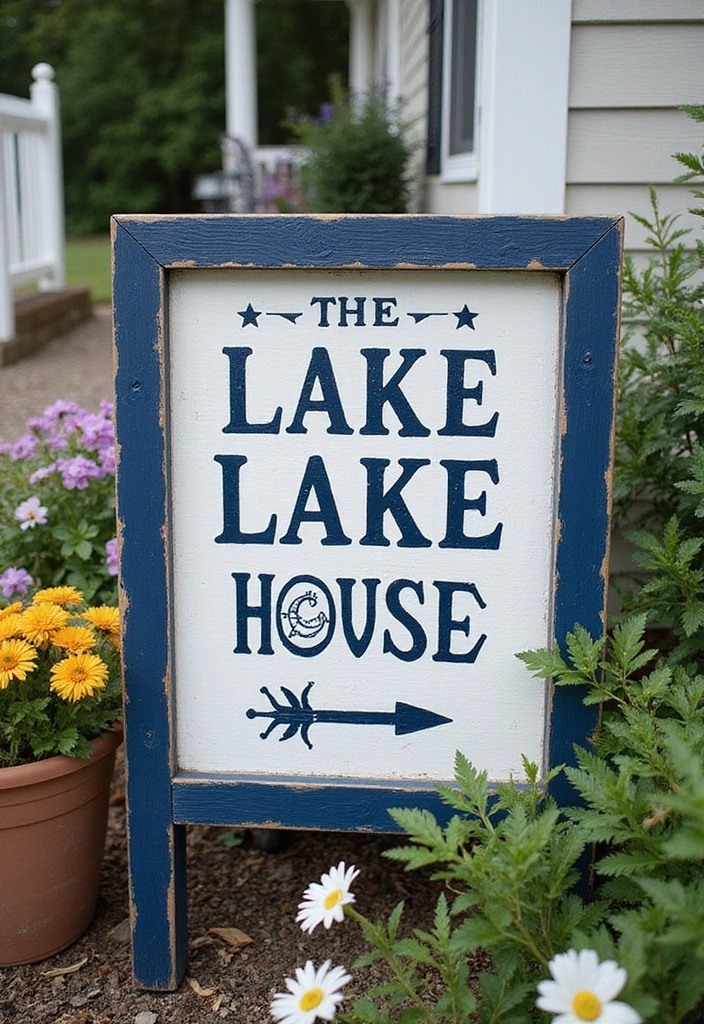 20 Easy DIY Lake House Decor Projects That'll Add a Personal Touch (You Won't Believe #10!) - 6. Customized Lake House Sign