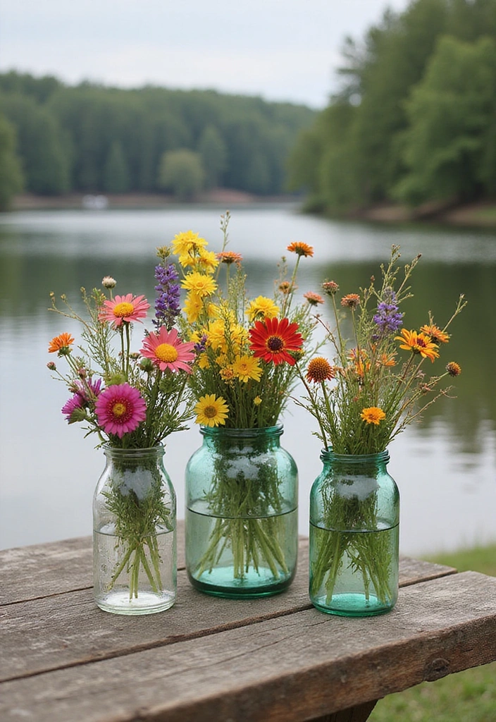 20 Easy DIY Lake House Decor Projects That'll Add a Personal Touch (You Won't Believe #10!) - 7. Upcycled Glass Vase Centerpieces