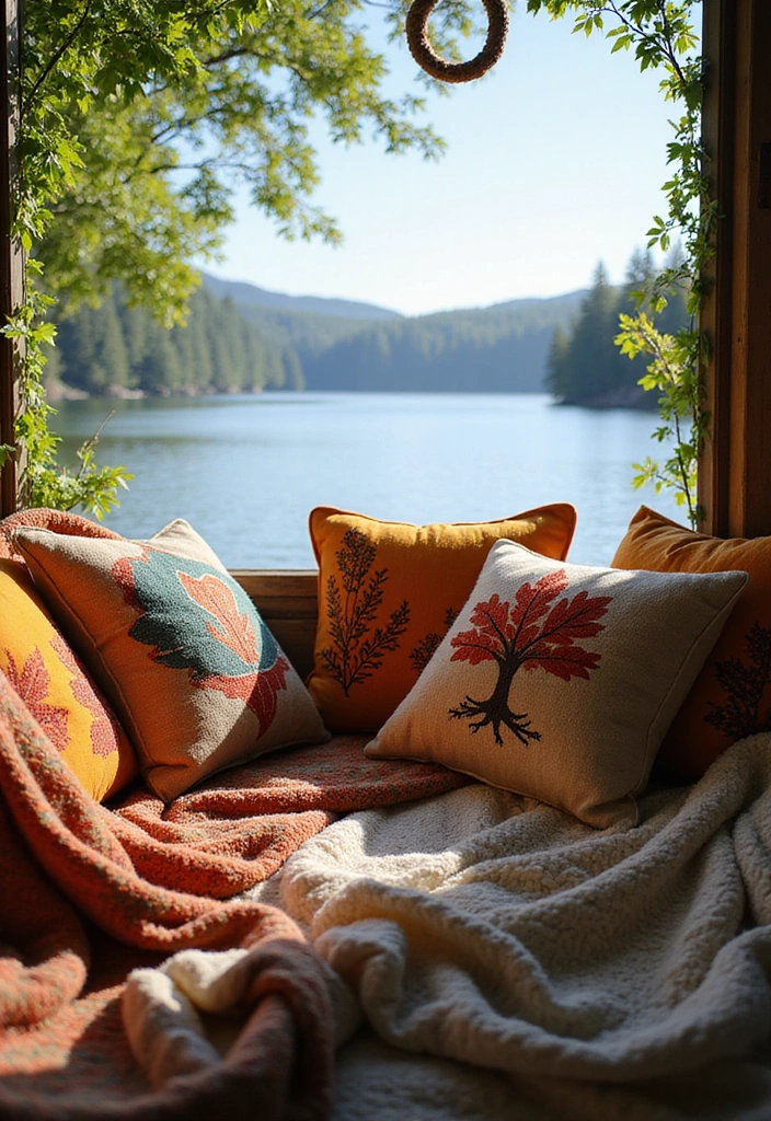 20 Easy DIY Lake House Decor Projects That'll Add a Personal Touch (You Won't Believe #10!) - 8. Nature-Inspired Throw Pillows