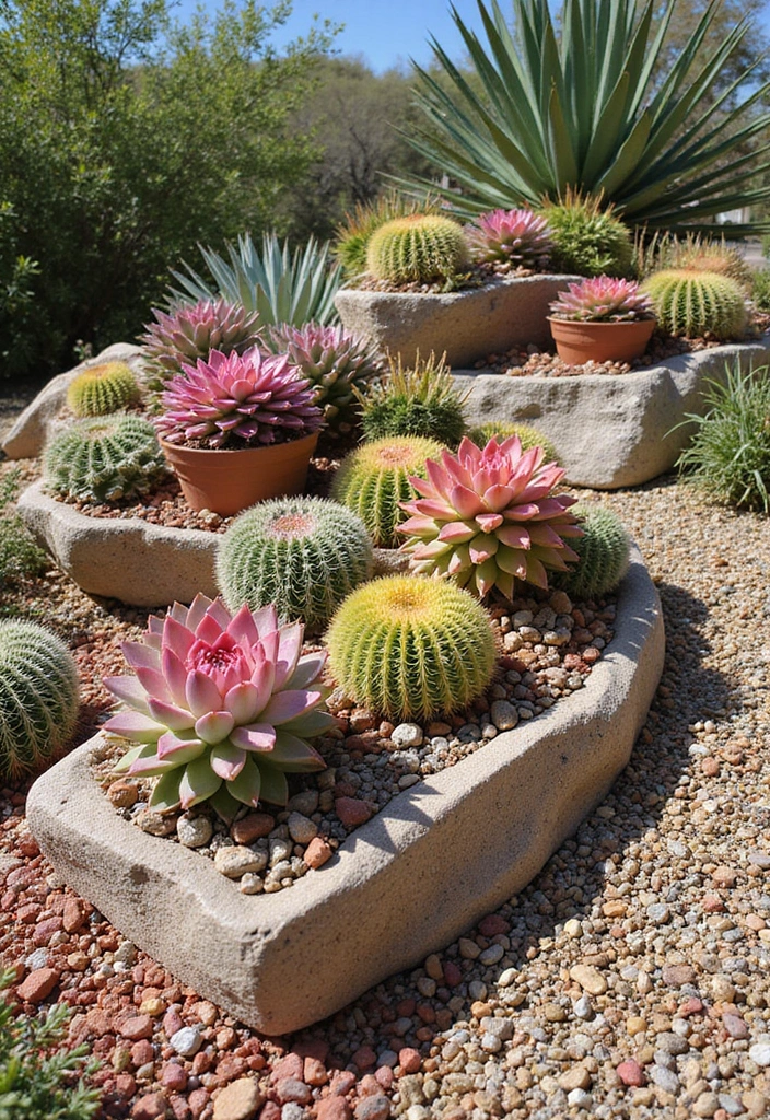 20 Rock Garden Ideas That Will Transform Your Backyard Into a Stunning Oasis! - 4. Succulent and Cactus Rock Gardens