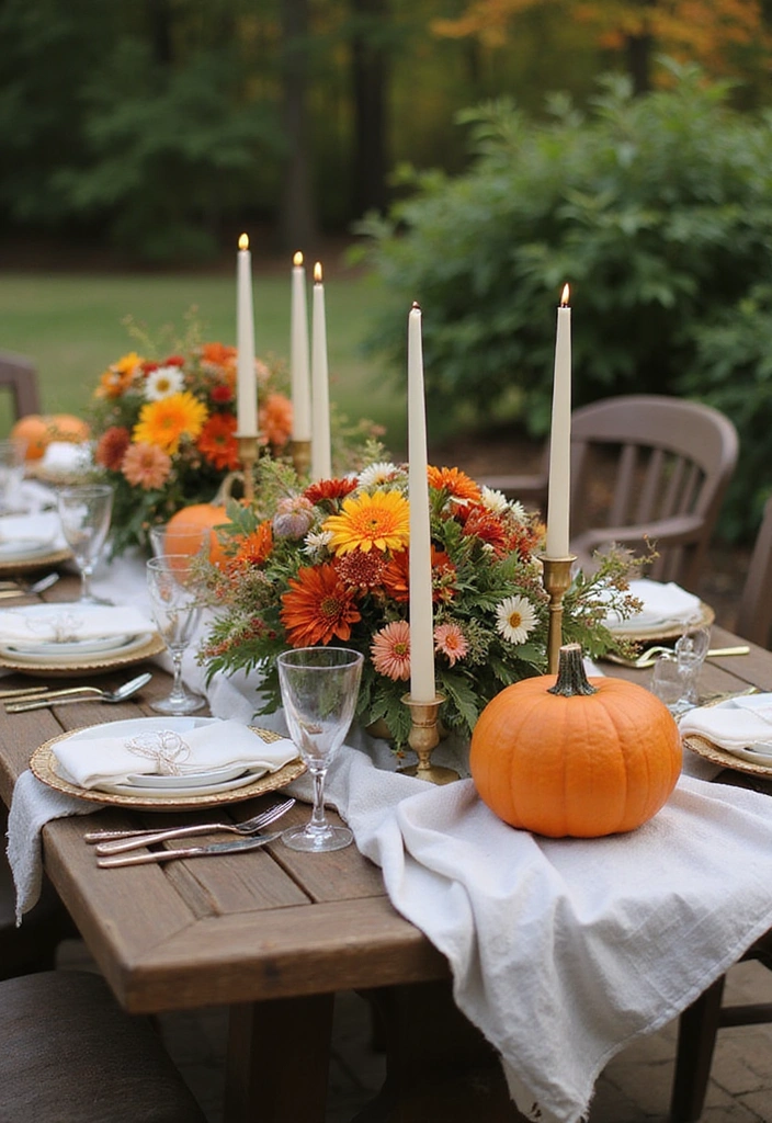 21 Creative Pumpkin Decorations for Your Fall House Exterior (You Won’t Believe #14!) - 18. Pumpkin Table Centerpieces