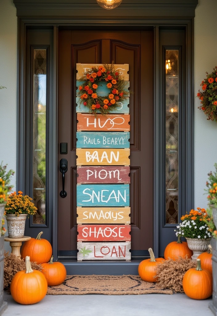 21 Creative Pumpkin Decorations for Your Fall House Exterior (You Won’t Believe #14!) - 6. Pumpkin Signs