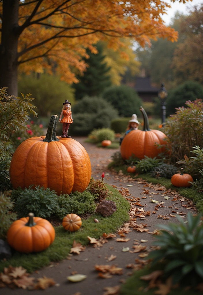 21 Creative Pumpkin Decorations for Your Fall House Exterior (You Won’t Believe #14!) - 8. Fairy Tale Pumpkin Display