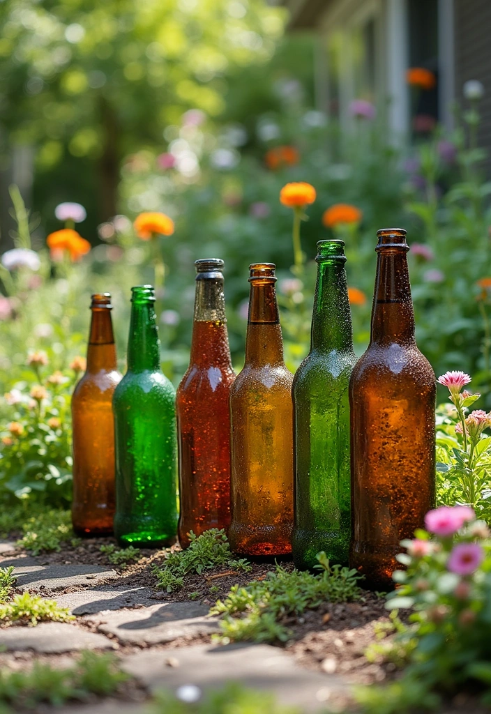 21 DIY House Number Projects That Will Wow Your Guests (You Won't Believe #7!) - 10. Upcycled Bottle Numbers
