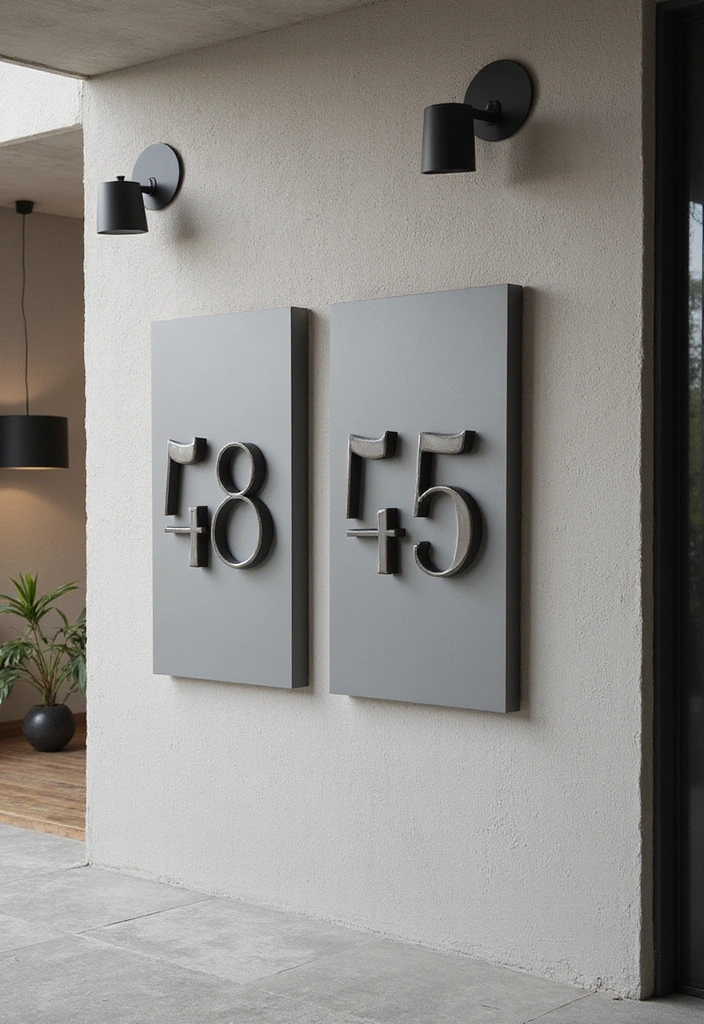 21 DIY House Number Projects That Will Wow Your Guests (You Won't Believe #7!) - 14. Geometric Design Numbers