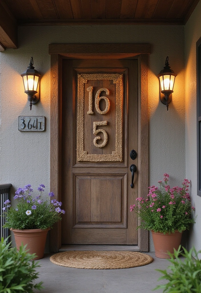 21 DIY House Number Projects That Will Wow Your Guests (You Won't Believe #7!) - 17. Woven Twine Numbers