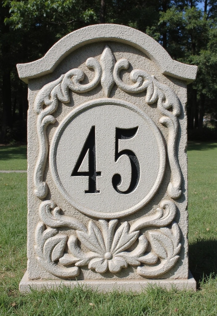 21 DIY House Number Projects That Will Wow Your Guests (You Won't Believe #7!) - 18. Stone Carved Numbers