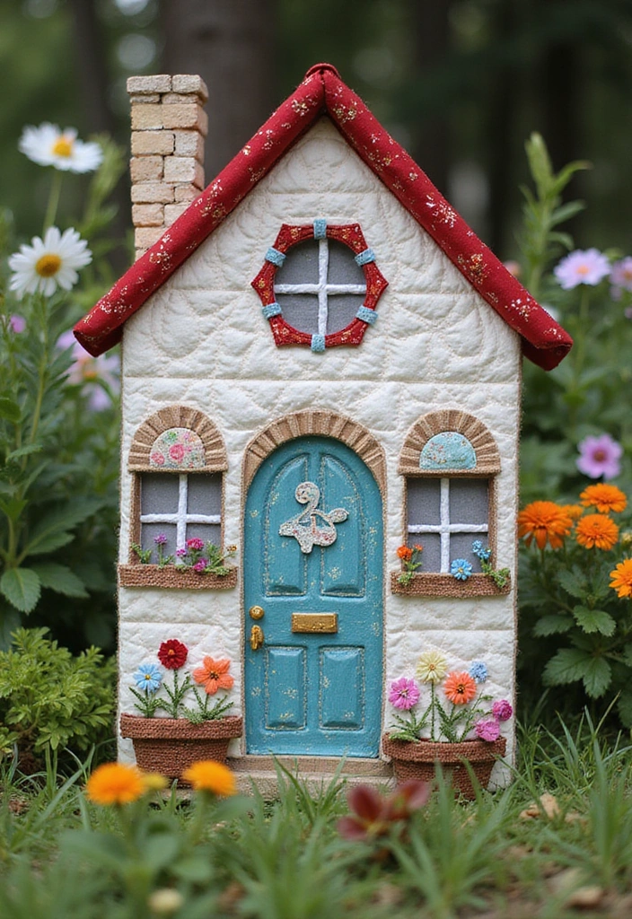 21 DIY House Number Projects That Will Wow Your Guests (You Won't Believe #7!) - 19. Quilted Fabric Numbers
