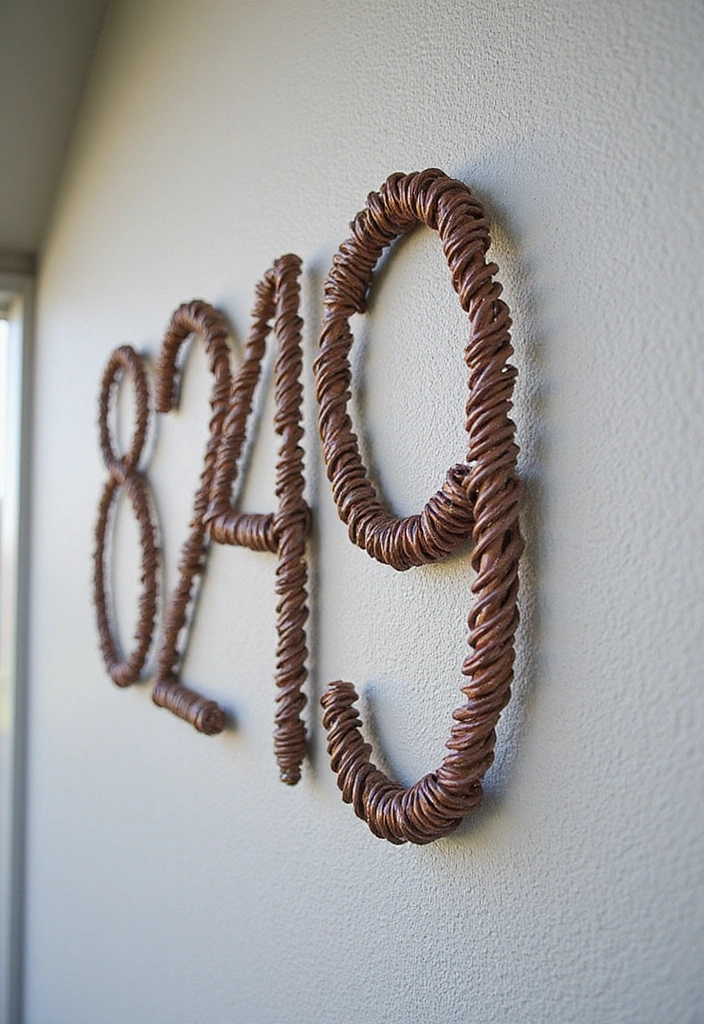 21 DIY House Number Projects That Will Wow Your Guests (You Won't Believe #7!) - 8. Wire Numbers