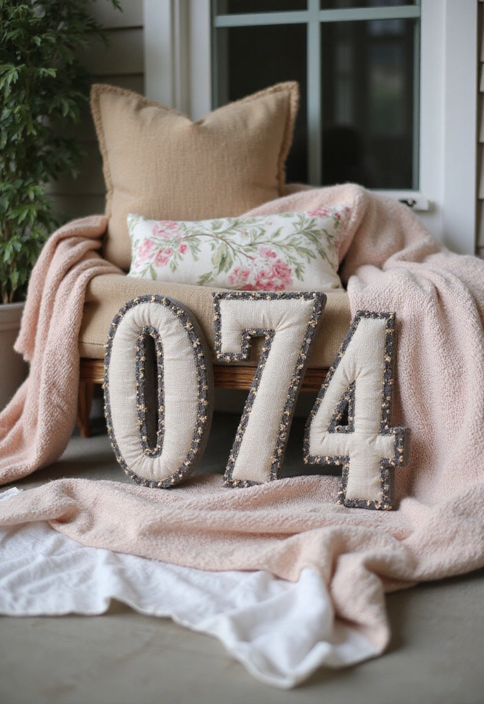 21 DIY House Number Projects That Will Wow Your Guests (You Won't Believe #7!) - 9. Fabric Numbers
