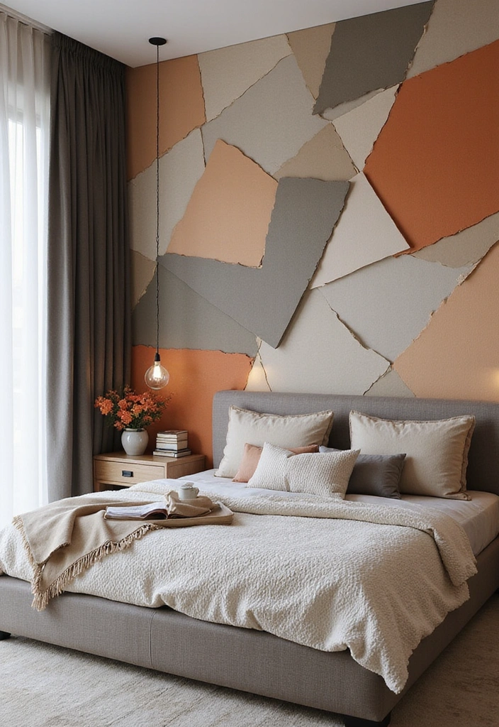 21 Eye-Catching Geometric Bedroom Accent Walls You Need to See to Believe! - 11. Layered Geometric Designs
