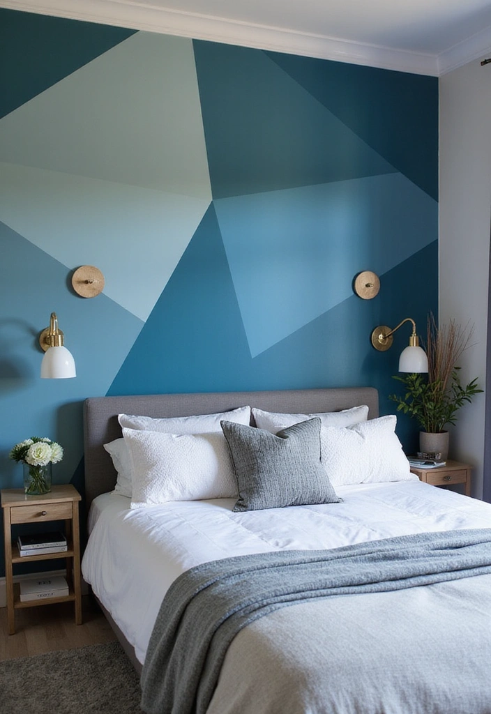 21 Eye-Catching Geometric Bedroom Accent Walls You Need to See to Believe! - 7. Monochrome Magic