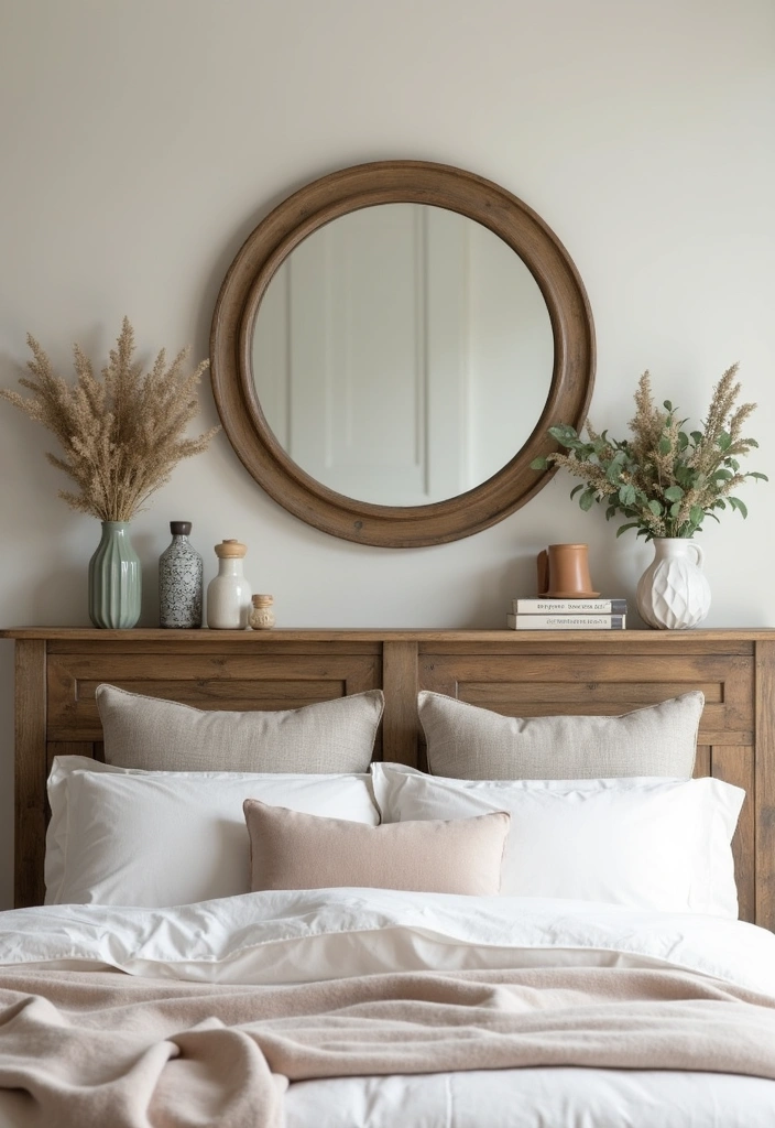 21 Farmhouse Bedroom Shelf Decor Ideas That'll Transform Your Space into a Dreamy Retreat! - 14. Mirrors for Illusion and Light