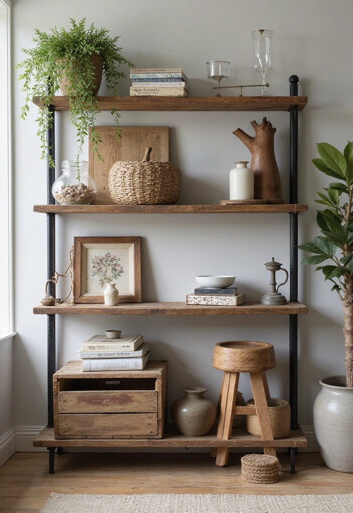 21 Farmhouse Bedroom Shelf Decor Ideas That'll Transform Your Space into a Dreamy Retreat! - 16. Layering with Furniture Pieces
