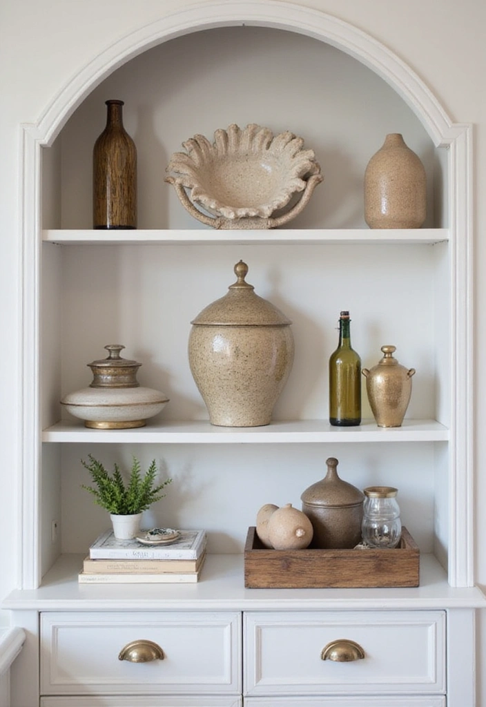 21 Farmhouse Bedroom Shelf Decor Ideas That'll Transform Your Space into a Dreamy Retreat! - 18. Utilizing Standalone Decor Pieces
