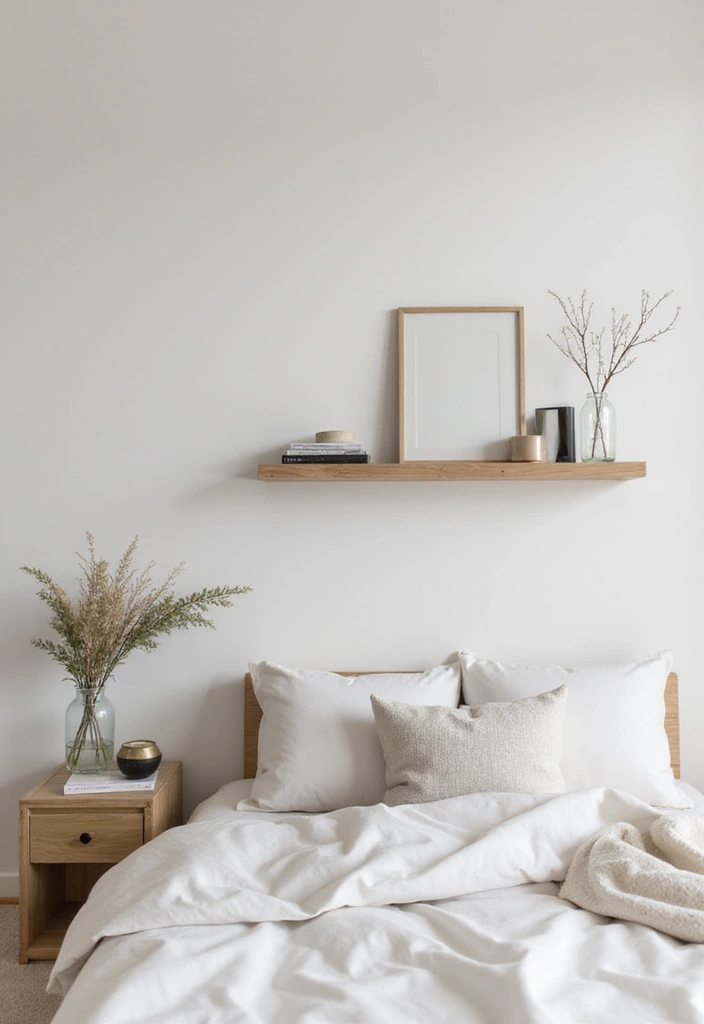 21 Farmhouse Bedroom Shelf Decor Ideas That'll Transform Your Space into a Dreamy Retreat! - 21. Embracing Simplicity