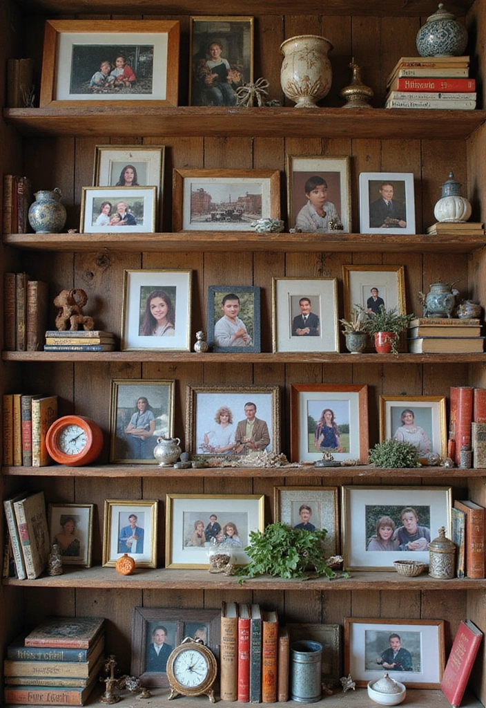 21 Farmhouse Bedroom Shelf Decor Ideas That'll Transform Your Space into a Dreamy Retreat! - 4. Personal Photos and Memories