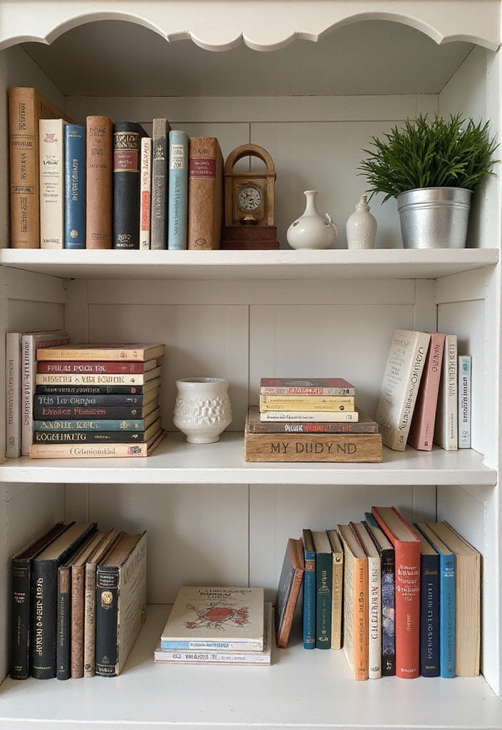 21 Farmhouse Bedroom Shelf Decor Ideas That'll Transform Your Space into a Dreamy Retreat! - 7. Functional Decor with Books