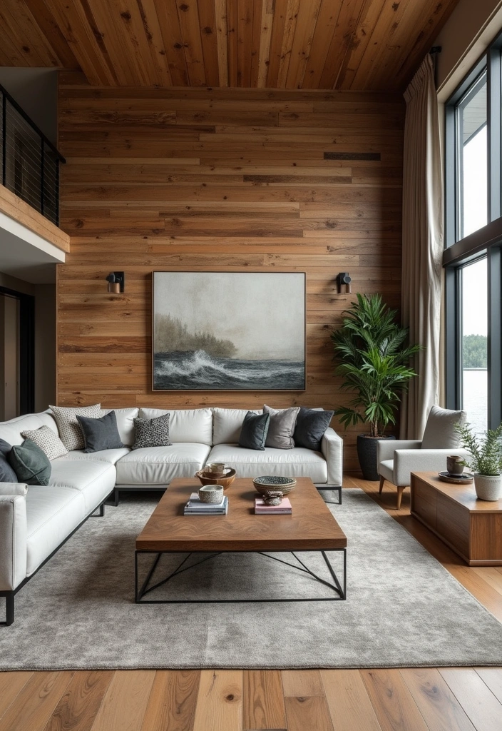 21 Modern Lake House Decor Ideas to Transform Your Space into a Stylish Retreat! - 15. Stunning Accent Walls