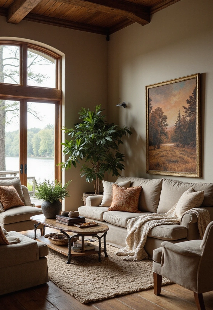 21 Modern Lake House Decor Ideas to Transform Your Space into a Stylish Retreat! - 3. Earthy Color Palettes for Cozy Vibes