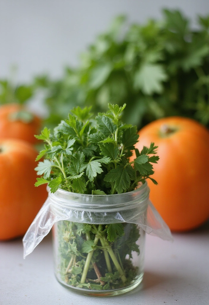 21 Refrigerator Organization Hacks for Fresh Fruits and Veggies (You'll Thank Me Later!) - 3. Herb Storage Magic