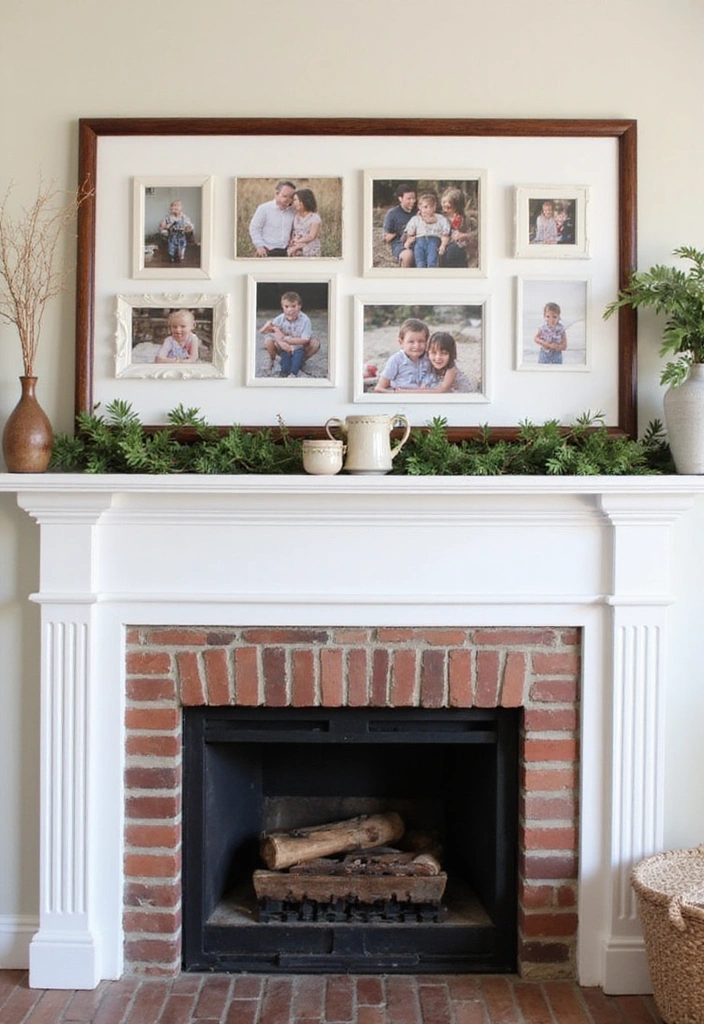 22 Affordable Fall Fireplace Decor Ideas That Look Luxurious (You’ll Love #11!) - 11. DIY Photo Displays